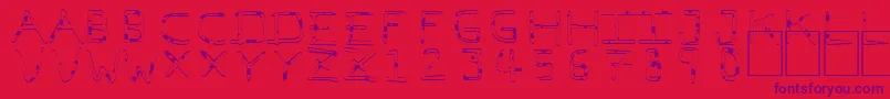 フォントPfVeryverybadfont7Liquid – 赤い背景に紫のフォント
