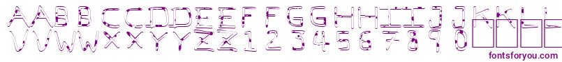 PfVeryverybadfont7Liquid-Schriftart – Violette Schriften auf weißem Hintergrund