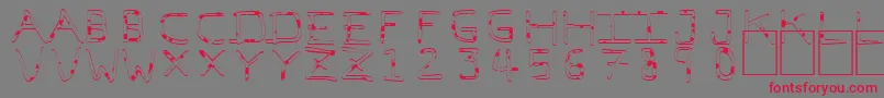 Шрифт PfVeryverybadfont7Liquid – красные шрифты на сером фоне