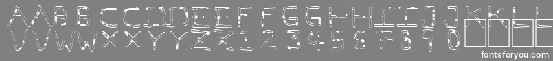 PfVeryverybadfont7Liquid-fontti – valkoiset fontit harmaalla taustalla