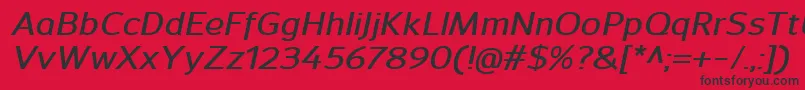 SavileDemibolditalic Font – Black Fonts on Red Background
