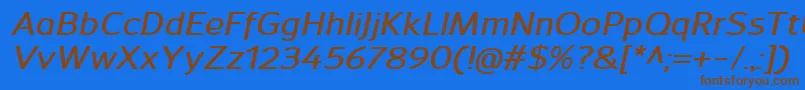 SavileDemibolditalic Font – Brown Fonts on Blue Background