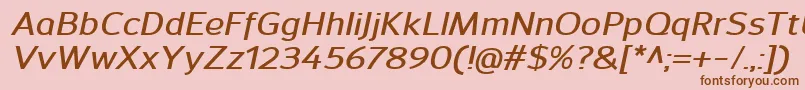 SavileDemibolditalic Font – Brown Fonts on Pink Background