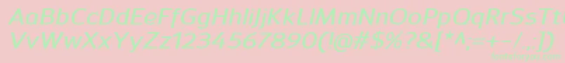 SavileDemibolditalic Font – Green Fonts on Pink Background