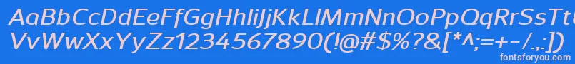 SavileDemibolditalic Font – Pink Fonts on Blue Background
