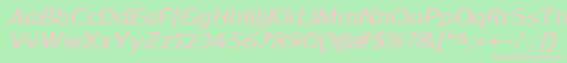 SavileDemibolditalic Font – Pink Fonts on Green Background