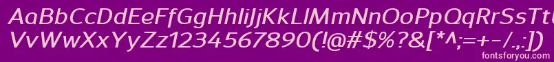 SavileDemibolditalic Font – Pink Fonts on Purple Background