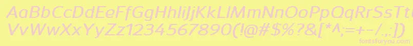 SavileDemibolditalic Font – Pink Fonts on Yellow Background