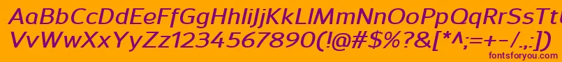 SavileDemibolditalic Font – Purple Fonts on Orange Background