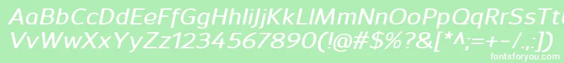SavileDemibolditalic Font – White Fonts on Green Background