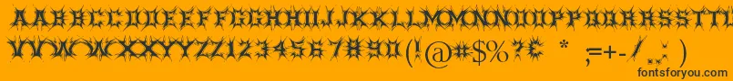 Threatened Font – Black Fonts on Orange Background