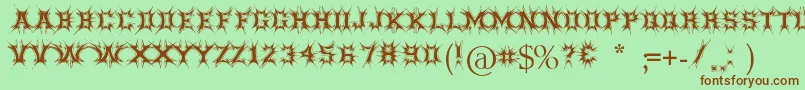 Threatened Font – Brown Fonts on Green Background