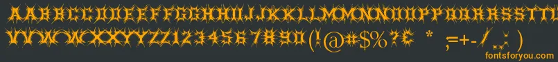 Threatened Font – Orange Fonts on Black Background