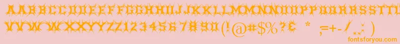 Threatened Font – Orange Fonts on Pink Background