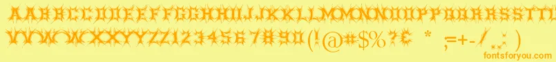 Threatened Font – Orange Fonts on Yellow Background