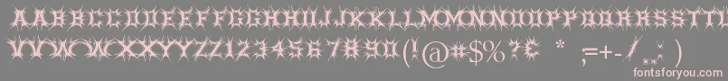 Threatened Font – Pink Fonts on Gray Background