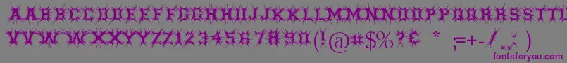 Threatened Font – Purple Fonts on Gray Background