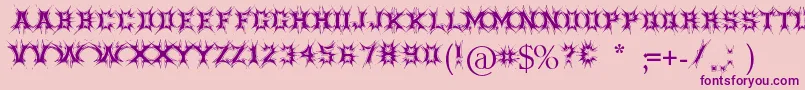 Threatened Font – Purple Fonts on Pink Background