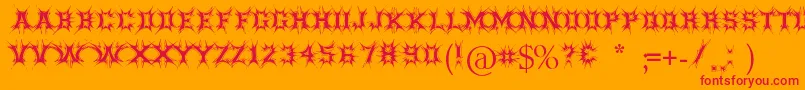 Threatened Font – Red Fonts on Orange Background