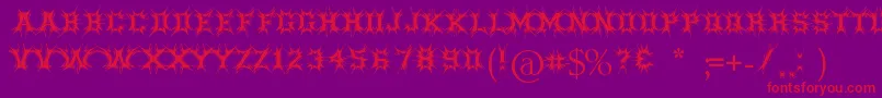 Threatened Font – Red Fonts on Purple Background