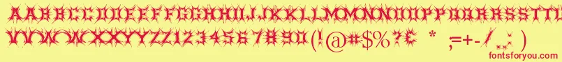 Threatened Font – Red Fonts on Yellow Background