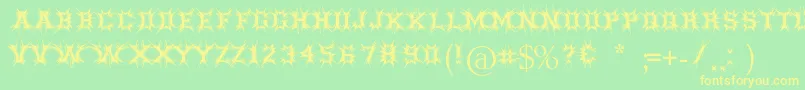 Threatened Font – Yellow Fonts on Green Background