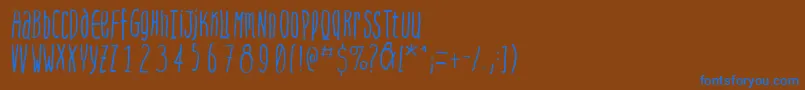 フォントSteepquickhand – 茶色の背景に青い文字