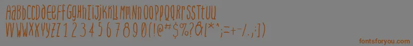 Steepquickhand-Schriftart – Braune Schriften auf grauem Hintergrund