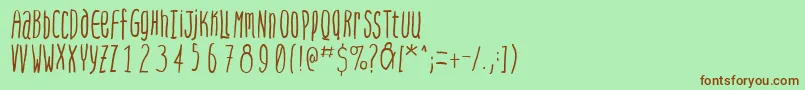 Steepquickhand-Schriftart – Braune Schriften auf grünem Hintergrund