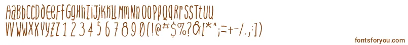 Steepquickhand-Schriftart – Braune Schriften auf weißem Hintergrund