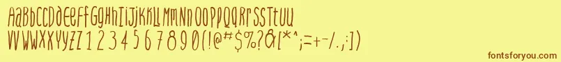 Steepquickhand Font – Brown Fonts on Yellow Background