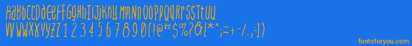 Steepquickhand Font – Orange Fonts on Blue Background