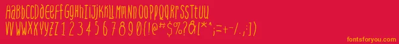 Шрифт Steepquickhand – оранжевые шрифты на красном фоне