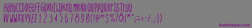 Шрифт Steepquickhand – фиолетовые шрифты на сером фоне