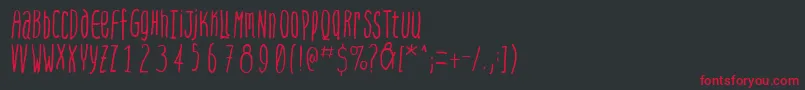 Шрифт Steepquickhand – красные шрифты на чёрном фоне