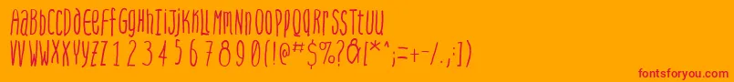 Steepquickhand-fontti – punaiset fontit oranssilla taustalla