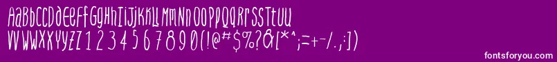 フォントSteepquickhand – 紫の背景に白い文字