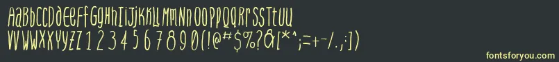 Steepquickhand Font – Yellow Fonts on Black Background