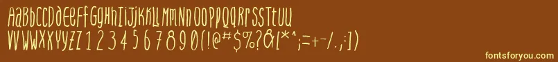 Steepquickhand-fontti – keltaiset fontit ruskealla taustalla