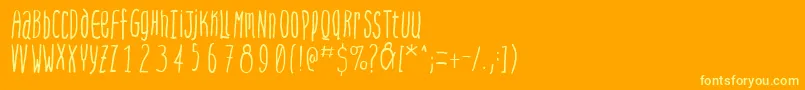 Steepquickhand Font – Yellow Fonts on Orange Background
