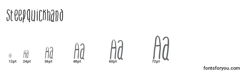 Steepquickhand Font Sizes