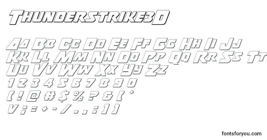 Thunderstrike3Dフォント–アルファベット、数字、特殊文字