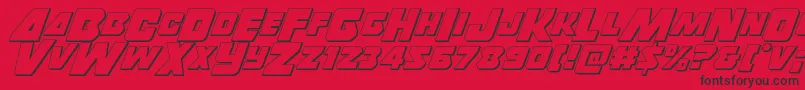 Thunderstrike3D Font – Black Fonts on Red Background