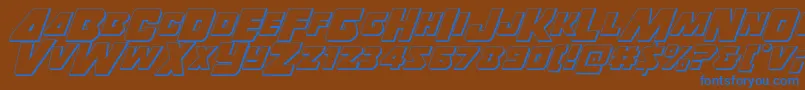 Thunderstrike3D Font – Blue Fonts on Brown Background