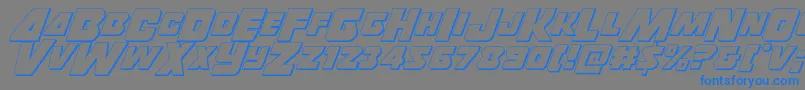 Thunderstrike3D Font – Blue Fonts on Gray Background