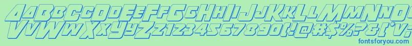 Подробнее о шрифте Thunderstrike3D Шрифт Thunderstrike3D – синие шрифты на зелёном фоне