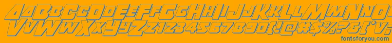 フォントThunderstrike3D – オレンジの背景に青い文字