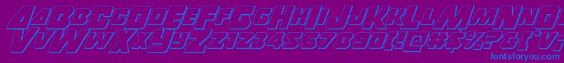 Thunderstrike3D Font – Blue Fonts on Purple Background