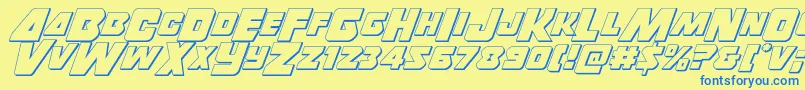 Thunderstrike3D Font – Blue Fonts on Yellow Background