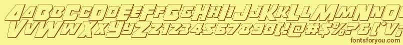 Thunderstrike3D Font – Brown Fonts on Yellow Background